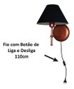 Ver imagem 2 de Arandela De Parede em Alumínio e Cúpula de Algodão Para Sala, Quarto Cabeceira De Cama - Cobre e Cúp