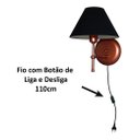Ver imagem 2 de Arandela De Parede em Alumínio e Cúpula de Algodão Para Sala, Quarto Cabeceira De Cama - Cobre e Cúp