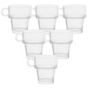 Ver imagem 2 de Kit 6 Xícaras de Vidro Empilháveis Chá Café 90ml Wincy