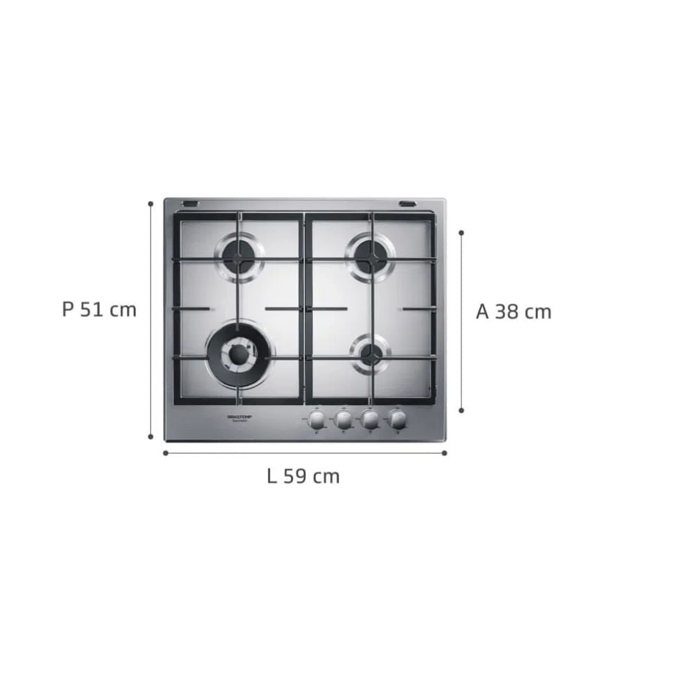 Cooktop Brastemp Gourmand 4 Bocas Inox Bdk60dr 220 Volts MadeiraMadeira