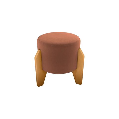Puff Decorativo Descanso Luxo Orginal Premium Veludo Ferrugem Matrix