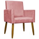 Ver imagem 4 de Kit 8 Poltronas Decorativas para Sala Mari Suede Cores Pé Palito Castanho