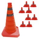 Ver imagem 4 de Cone Obra Retratil Estrada Kit 8 Uni Portatil Sinalizador Viario Dobravel Segurança Rodovia Guarda P