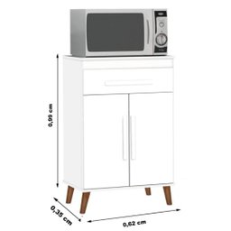 Balcão Mesa de Microondas Ipanema Branco - 4