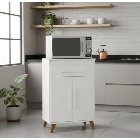Balcão Mesa de Microondas Ipanema Branco