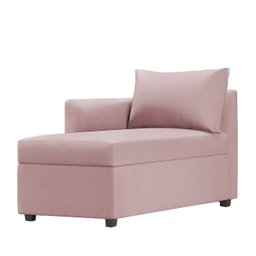 Recamier Divã Londres 140cm Suede Rosa Bebe - Inova Decor Inova Decorações - 2