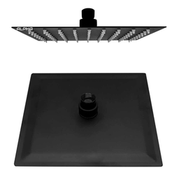 Ducha Chuveiro Aquecedor Solar Gás Quadrado Preto 20X20Cms - 5