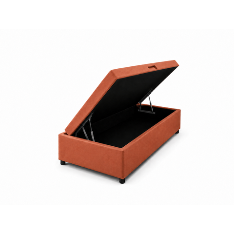 Cama Box Baú Solteiro com Encaixe para Colchão e Puxador Embutido:Terracota