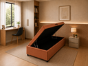 Ver imagem 5 de Cama Box Baú Solteiro com Encaixe para Colchão e Puxador Embutido:Terracota