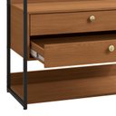 Ver imagem 5 de Armário Alto Closet Aberto 2 Gavetas 4 Prateleiras e Cabideiro Mdf e Aço Canela/preto Fosco