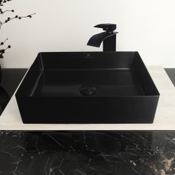 Cuba Retangular Banheiro Aço Inox 304 Preta Válvula Click - 2