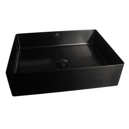 Cuba Retangular Banheiro Aço Inox 304 Preta Válvula Click - 1