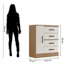 Ver imagem 4 de Kit Guarda-roupa Solteiro 4 Portas com Cômoda Sapateira Lisa Nature/off White