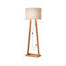 Luminária De Chão Cúpula Linho Pés Madeira Viena Envio Já Moveis House - 1