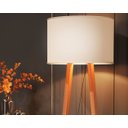 Ver imagem 3 de Luminária De Chão Cúpula Linho Pés Madeira Viena Envio Já Moveis House