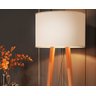 Luminária De Chão Cúpula Linho Pés Madeira Viena Envio Já Moveis House - 3
