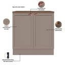 Ver imagem 5 de Balcão para Cozinha 80cm com Tampo Unna Cinza/Gris