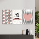 Ver imagem 1 de Quadros Decorativos Sala Frase Aqui Tem Amor Kit 3 Placas