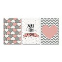 Ver imagem 2 de Quadros Decorativos Sala Frase Aqui Tem Amor Kit 3 Placas