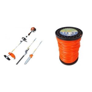 Kit de Roçadeira Lateral Multifuncional e rolo de fio de nylon 3mm 226 Metros Vulcan Trent