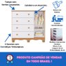 Quarto Bebê Completo Berço Americano Bem 3em1 Guarda Roupas 4 Portas Cômoda 1 Porta Bolinha 100% Mdf - 6
