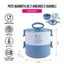 Ver imagem 4 de Pote Marmita de 2 Andares 1600 Ml - Joy Azul