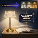 Ver imagem 5 de Luminária de Mesa LED 3 Tons USB 29cm Dourada- Imporiente