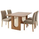 Ver imagem 1 de Mesa de Jantar Valentina Mdf com 4 Cadeiras Estofadas Suede Joli Molci