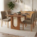 Ver imagem 2 de Mesa de Jantar Valentina Mdf com 4 Cadeiras Estofadas Suede Joli Molci