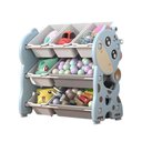 Ver imagem 1 de Estante Infantil Porta Brinquedos 7 Caixas Bau 3 Prateleiras Organizador Multiuso Quarto Azul