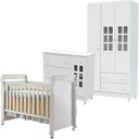 Ver imagem 1 de Quarto de Bebê Mariah 3P com Berço Mirelle Branco Brilho - Carolina