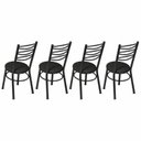 Ver imagem 2 de Conjunto 4 Cadeiras para Sala de Jantar Tradicional Pintada/Preto