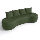 Ver imagem 3 de Sofá Benin 3 Lugares 210cm Orgânico Verde Musgo Sintético PU com Almofadas D'Rossi