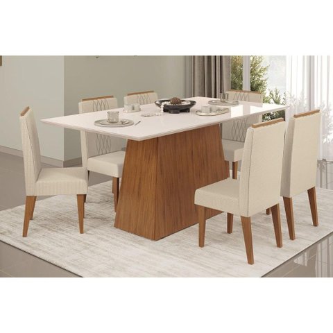Mesa Cozinha Dulce 180 + 6 Cad Lia Freijo DJ Móveis