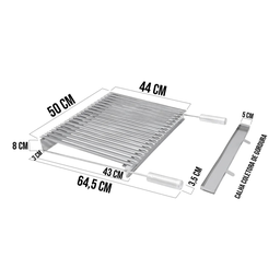 Grelha Inox Parrilha Argentina 50x50 - 2