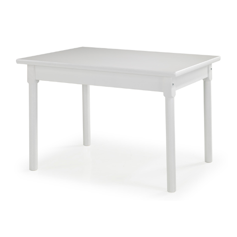 Mesa Retangular 4 Lugares em Madeira Maciça Mv Outlet Branco