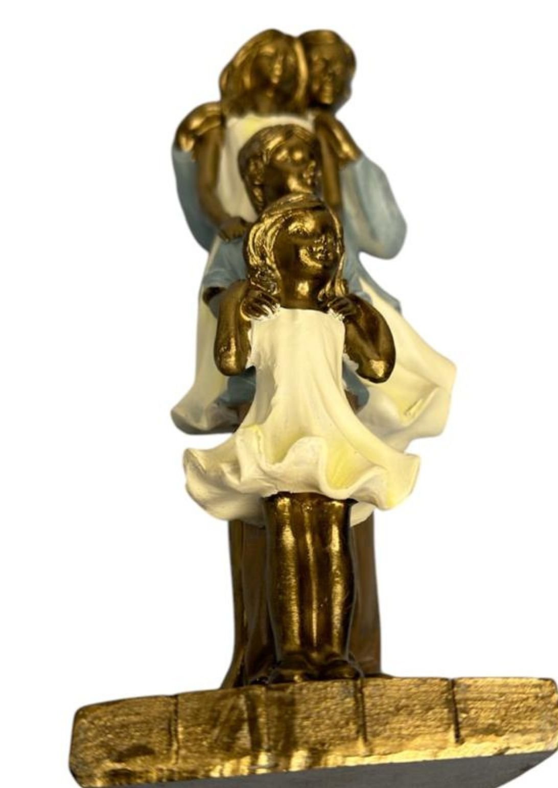 Escultura Familia Decorativa em Resina Pai Mãe Casal de Filhos - 3