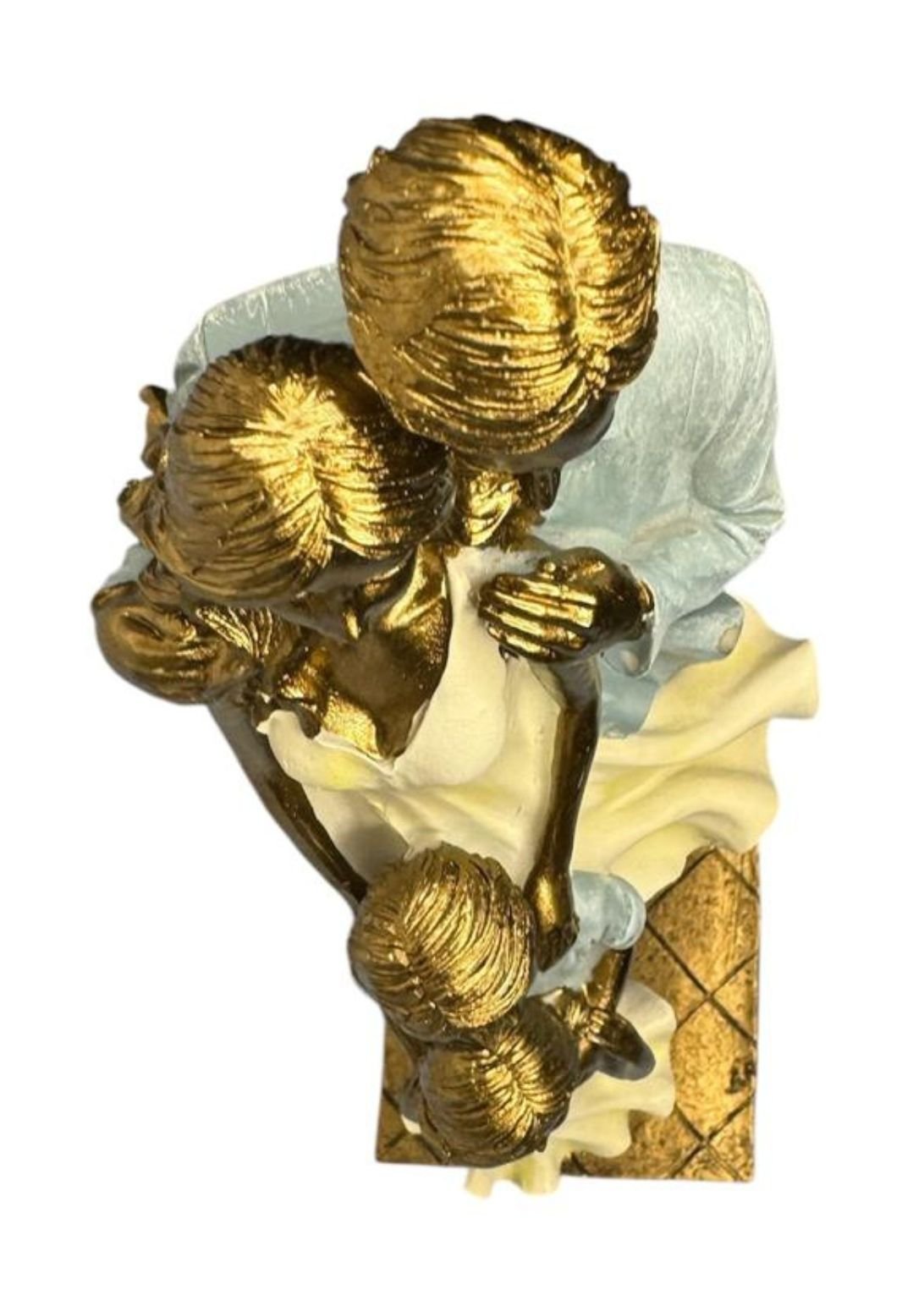 Escultura Familia Decorativa em Resina Pai Mãe Casal de Filhos - 4