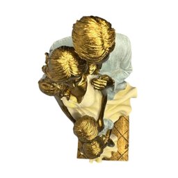Escultura Familia Decorativa em Resina Pai Mãe Casal de Filhos - 4