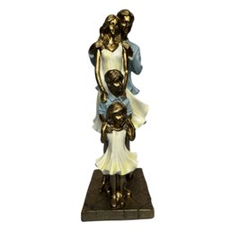 Escultura Familia Decorativa em Resina Pai Mãe Casal de Filhos - 7