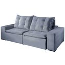Ver imagem 3 de Sofá Larissa 3 Lugares Retrátil Reclinável Suede Cinza
