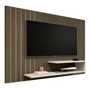 Painel Veneza Suspenso de Parede com Prateleiras Design Moderno de Mdf para Tv até 50 Polegadas