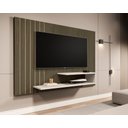 Ver imagem 4 de Painel Veneza Suspenso de Parede com Prateleiras Design Moderno de Mdf para Tv até 50 Polegadas