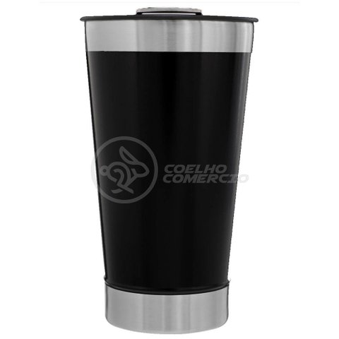 Copo Térmico com Tampa e Abridor de Garrafa 473ml Preto