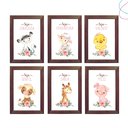 Ver imagem 5 de 6 Quadros Decorativos C/ Moldura Animais da Fazenda Menina:branca