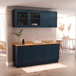 Cozinha Compacta 4 Peças 6 Portas 3 Gavetas com Tampo Sevilha - 1