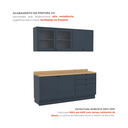 Ver imagem 6 de Cozinha Compacta Modulada 4 Peças 6 Portas 3 Gavetas com Vidro e Tampo em MDF Sevilha Azul Órion