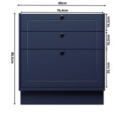 Cozinha Compacta 4 Peças 6 Portas 3 Gavetas com Tampo Sevilha - 11