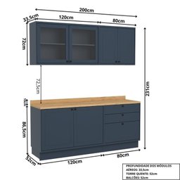 Cozinha Compacta 4 Peças 6 Portas 3 Gavetas com Tampo Sevilha - 5