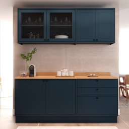 Cozinha Compacta 4 Peças 6 Portas 3 Gavetas com Tampo Sevilha - 2